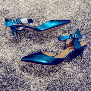 YDN teal kitten heels -New